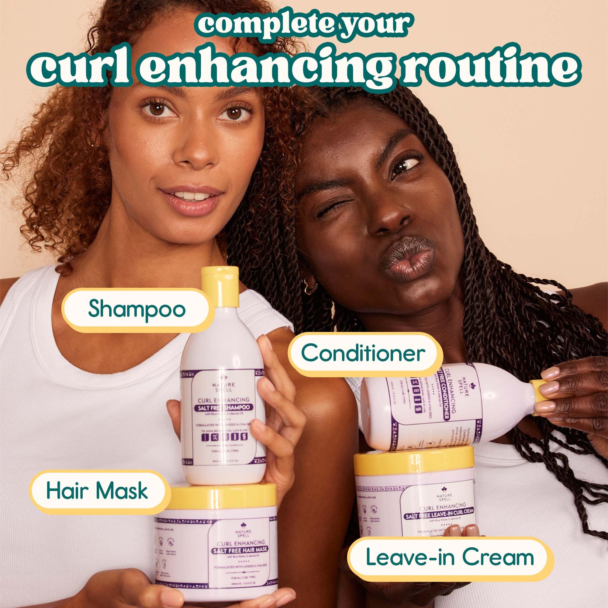 Nature Spell Curl Shampoo & Conditioner Set, Sulfate & Paraben Free, Moisturizes & Hydrates Kinks, Coils & Curls, with Coconut Oil & Aloe Vera, Color Safe, For All Curl Types, Vegan, 10.14 fl oz Each - Image 8