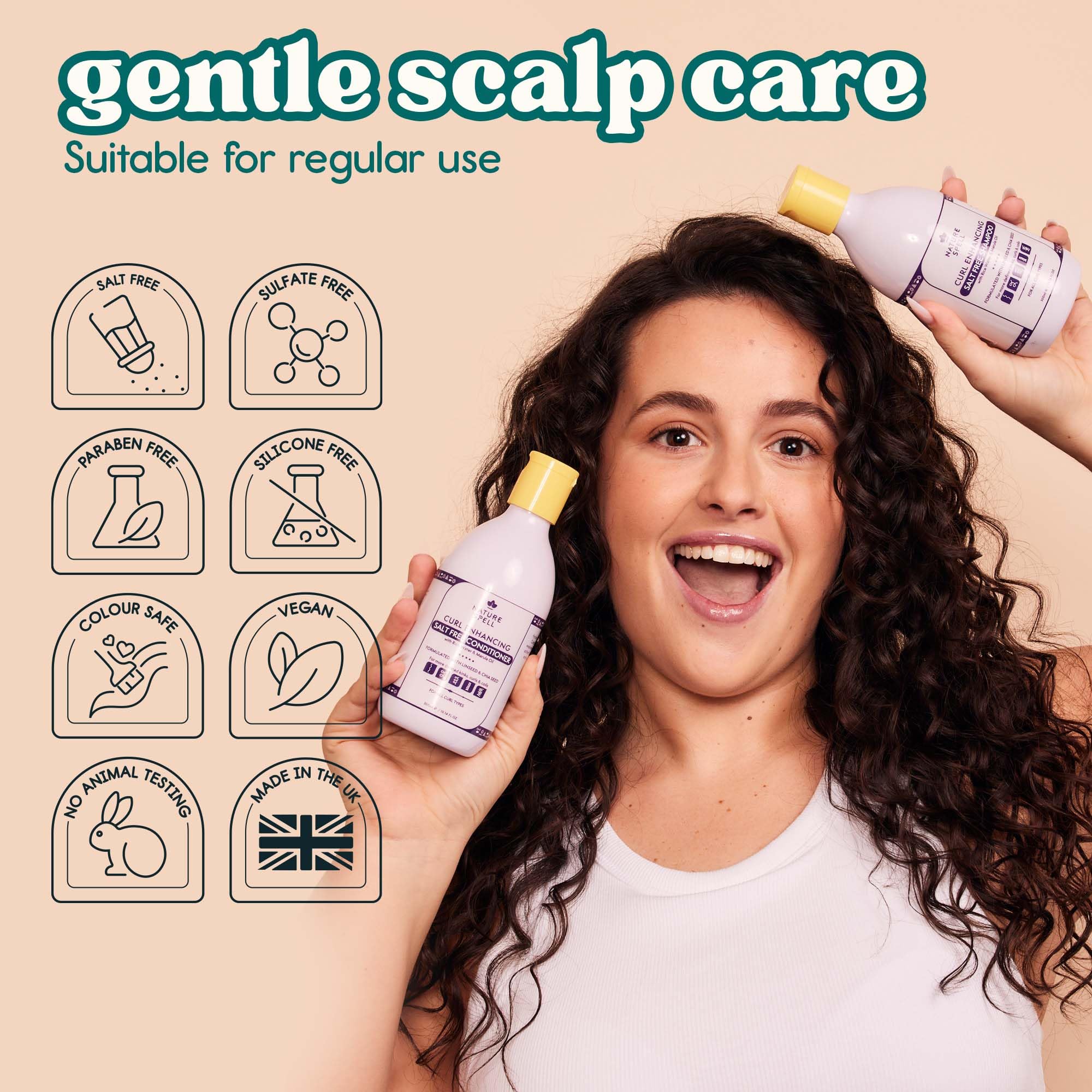 Nature Spell Curl Shampoo & Conditioner Set, Sulfate & Paraben Free, Moisturizes & Hydrates Kinks, Coils & Curls, with Coconut Oil & Aloe Vera, Color Safe, For All Curl Types, Vegan, 10.14 fl oz Each - Image 7