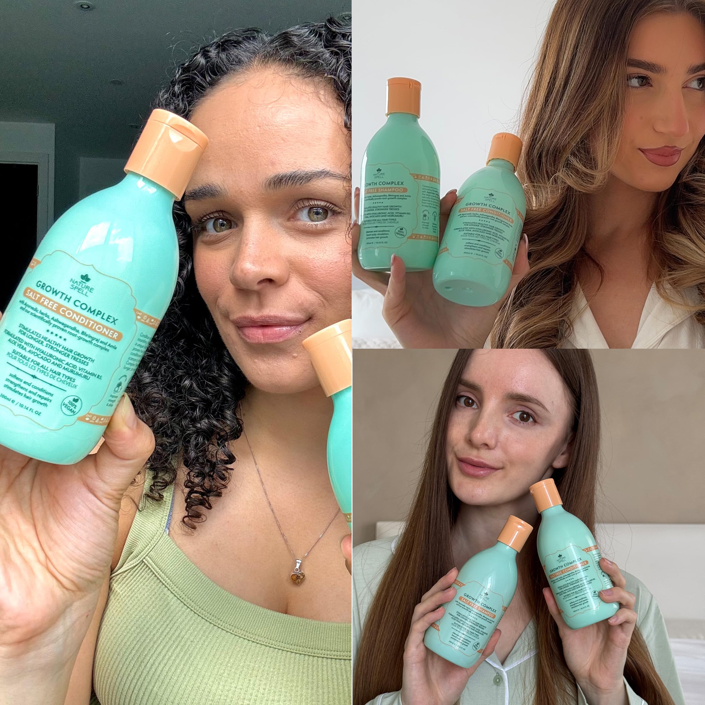 Nature Spell Growth Complex Haircare Set of 4 with Shampoo and Conditioner, Hair Growth Oil and Hair Mask,Salt & Sulphate Free,Vegan - Image 6