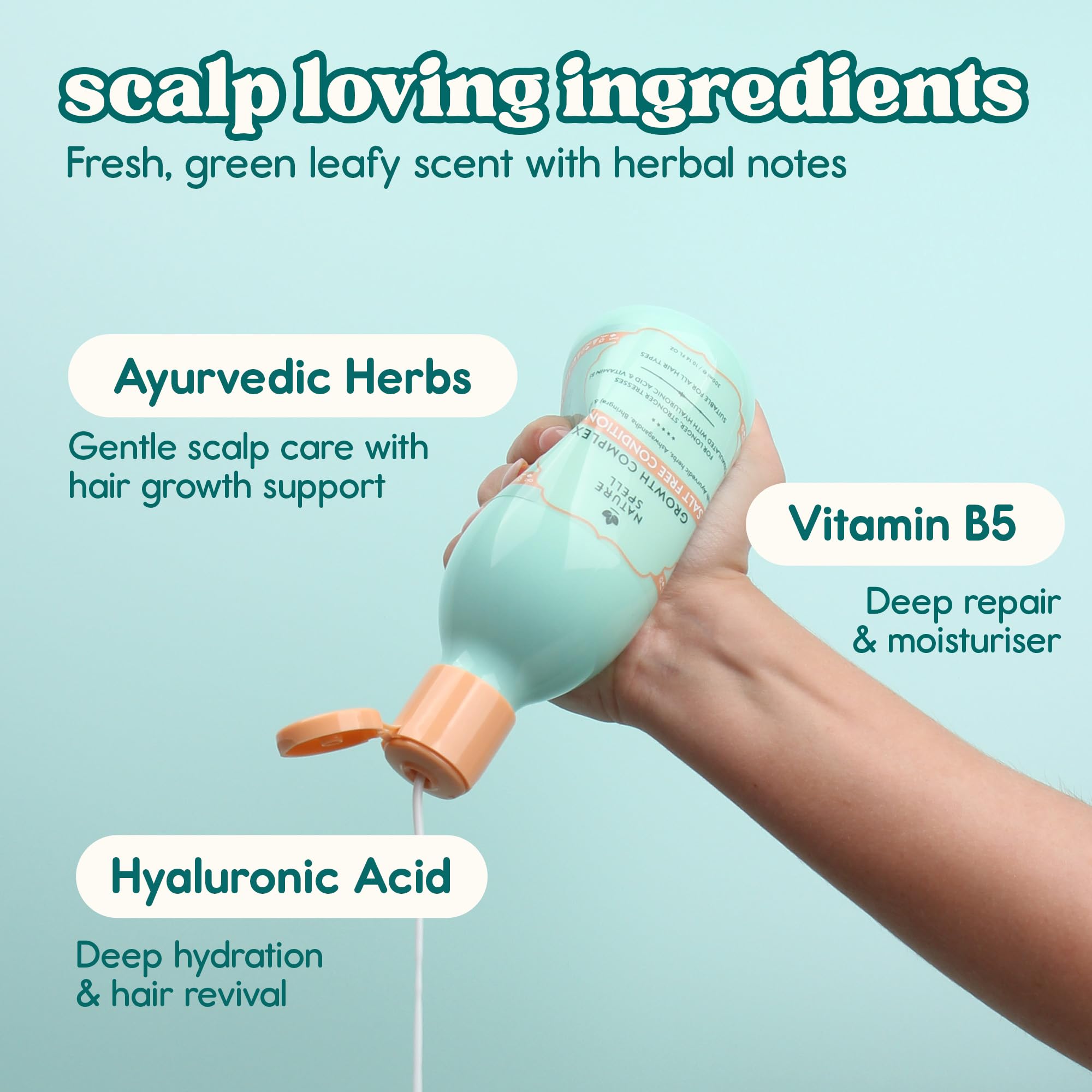 Nature Spell Hair Growth Complex Conditioner, Sulfate & Paraben Free, Nourishing & Strengthening, Infused with Hyaluronic Acid & Vitamin B5, For All Hair Types, Vegan, 10.14 fl oz - Image 4