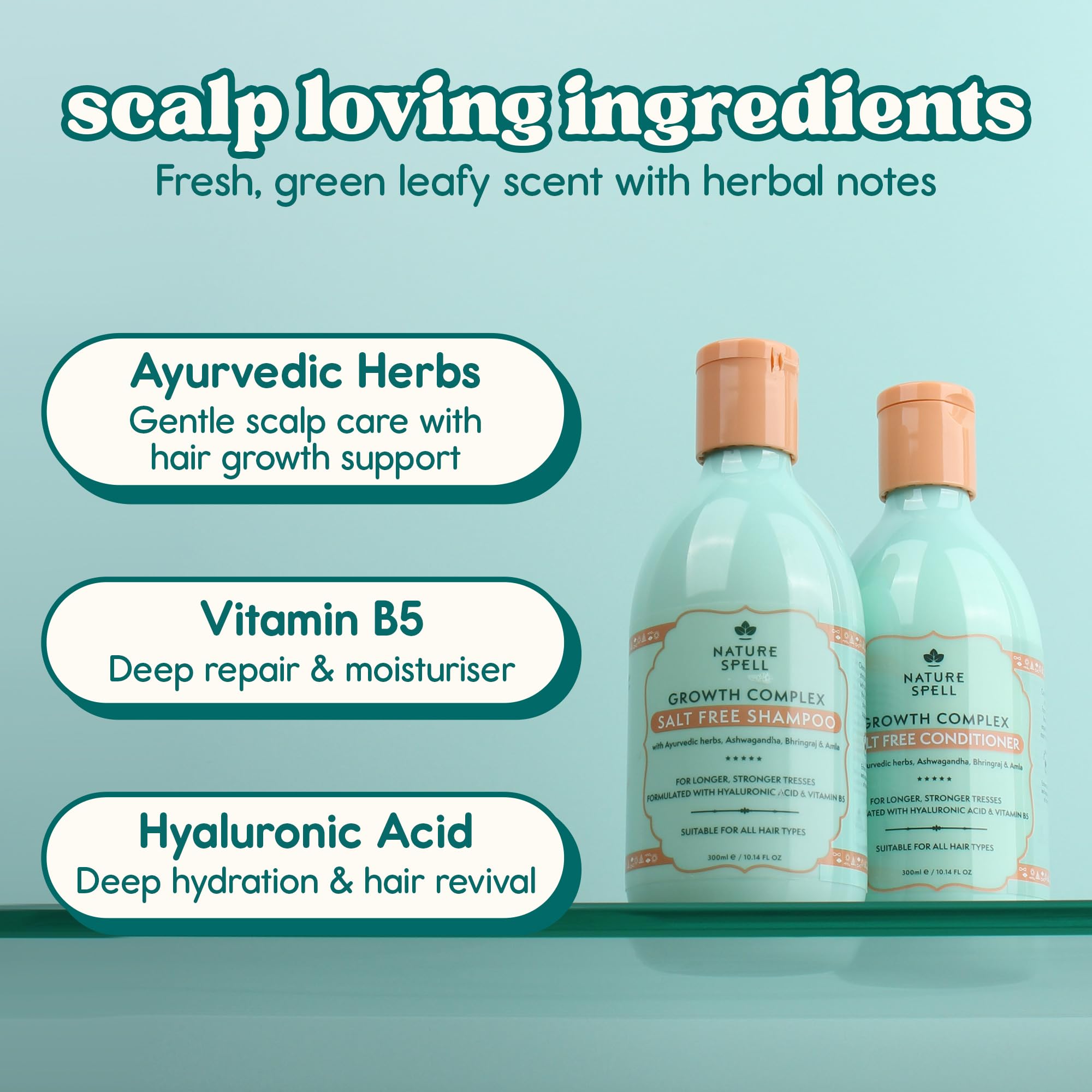 Nature Spell Hair Growth Shampoo and Conditioner Set, Improve Hair Strength & Shine, 10.14 Fl Oz x2 - Image 4