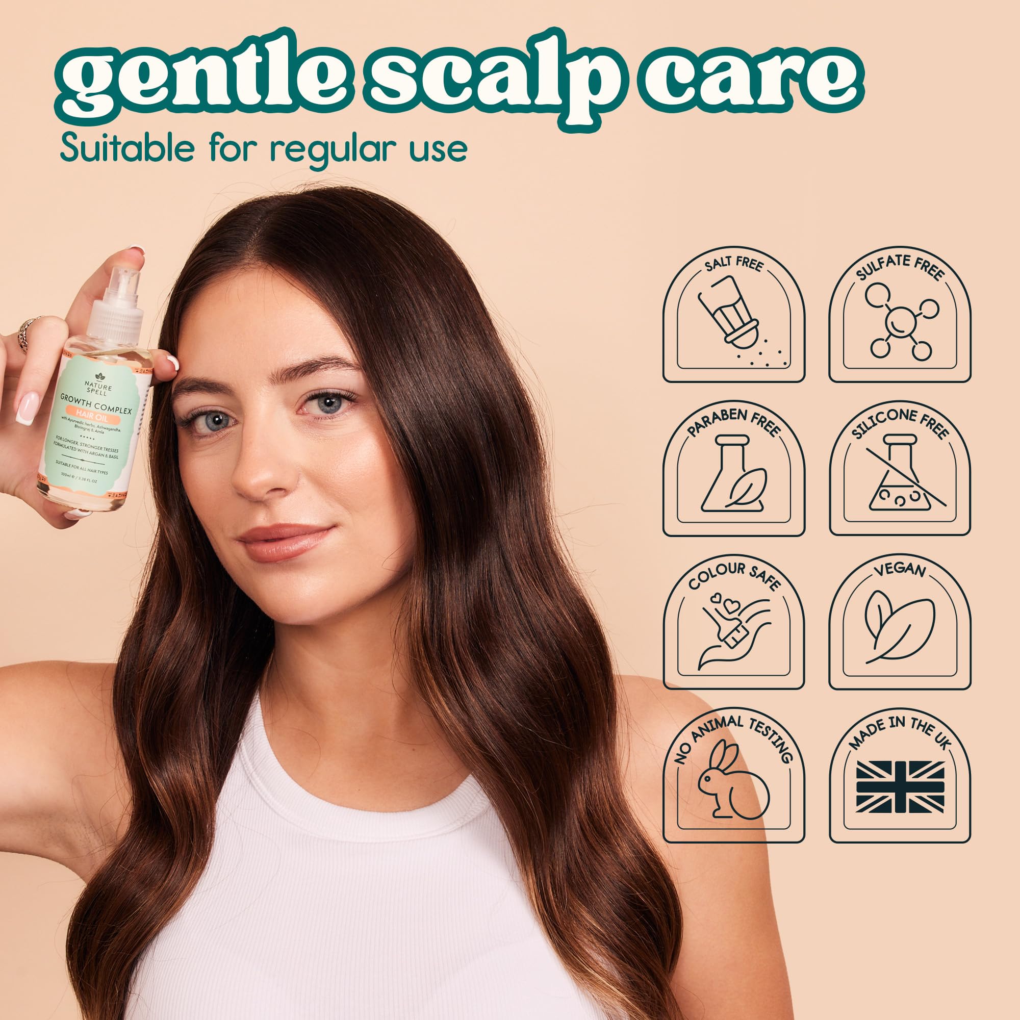 Nature Spell Lightweight Hair Oil, Nourishing Oil for Frizz Control, Heat Protectant, Hydrates & Strengthens Dry Damaged Strands, Smooths Split Ends, Adds Shine, For All Types, Vegan, 3.38 Fl Oz - Image 6