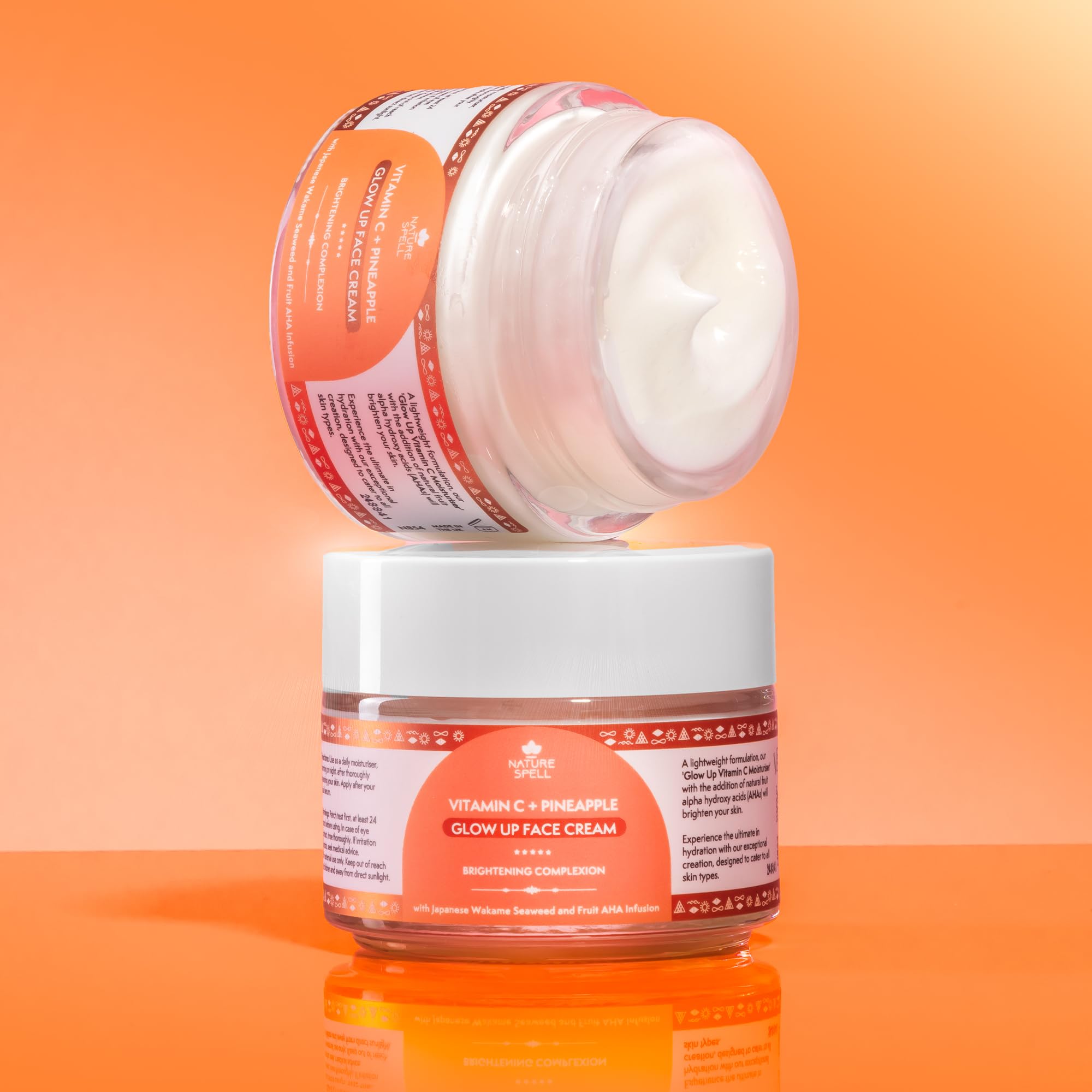 Nature Spell Vitamin C Face Moisturiser, Targets Dark Spots & Discolouration, Cream For Face Infused with Pineapple & Japanese Wakame, Vegan, For All Skin Types, 3.38 Fl Oz - Image 5